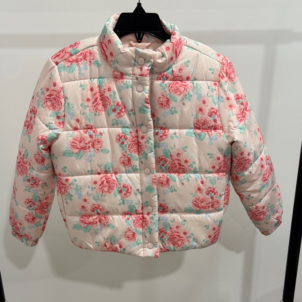 Janie and Jack Pink Floral Puffer Jacket